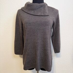 Hampshire Studio Chocolate Brown 3/4 Sleeve Knit Sweater - PL Petite Large